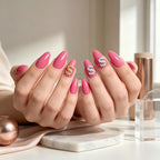 Press on Nails Kentrim Multi Color Almond Dollar Press On Nails - 24 Pieces (12 Sizes)