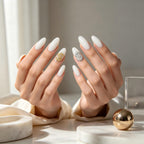 Press on Nails Kentrim Multi Color Almond Dollar Press On Nails - 24 Pieces (12 Sizes)