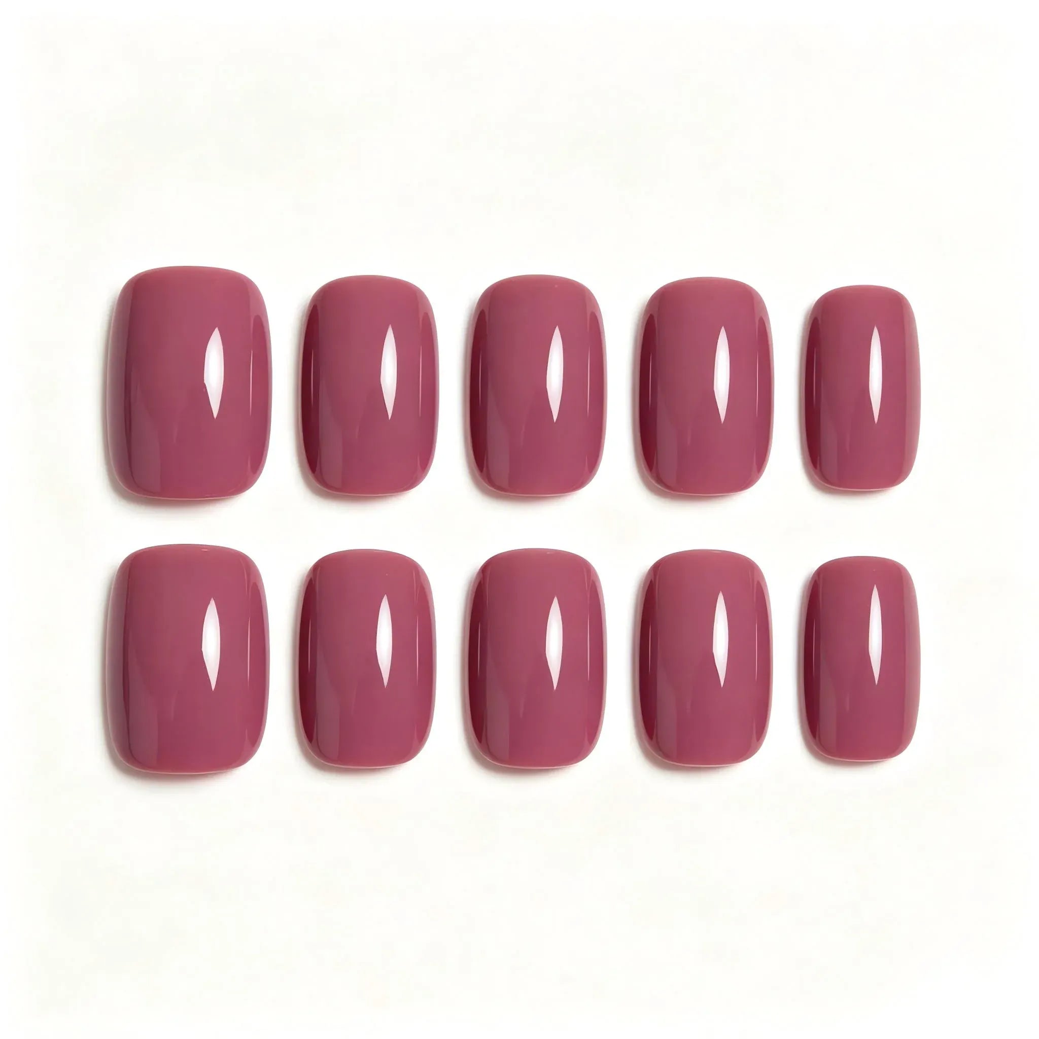 Press on Nails Kentrim Solid Dusty Mauve Minimal Medium Short Square Press On Nails - 24 Pieces 12 Sizes Purple