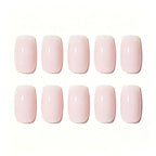 Press on Nails Kentrim Solid Nude Pink Minimal Medium Short Square Press On Nails - 24 Pieces 12 Sizes Pink