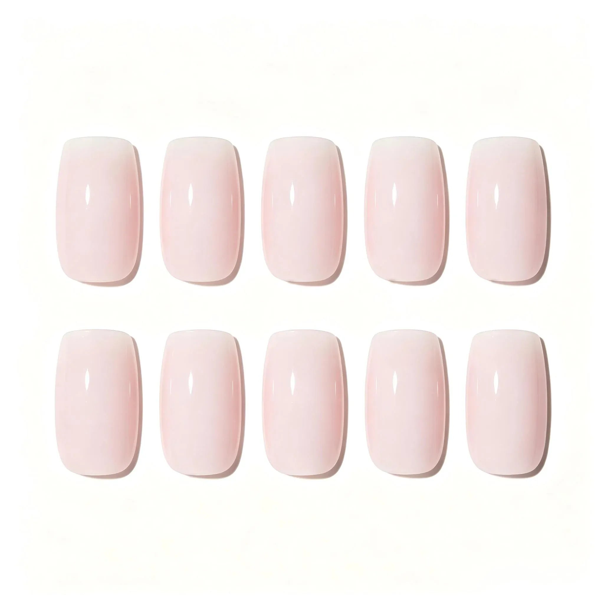 Press on Nails Kentrim Solid Nude Pink Minimal Medium Short Square Press On Nails - 24 Pieces 12 Sizes Pink