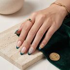 Press on Nails Kentrim French Tip Sign Almond Dollar Press On Nails - 30 Pieces, 15 Sizes