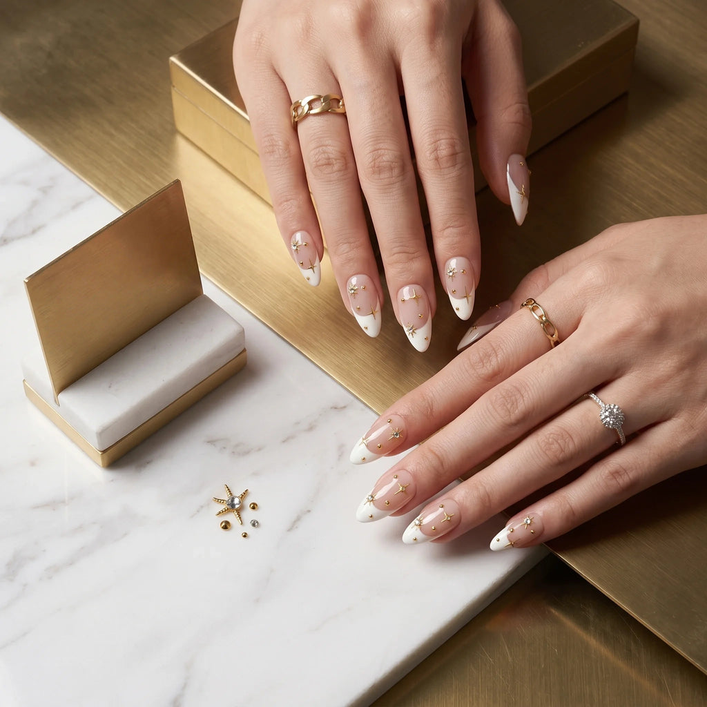 Kentrim French Tip Press On Nails - 10 Pieces (Single Size)