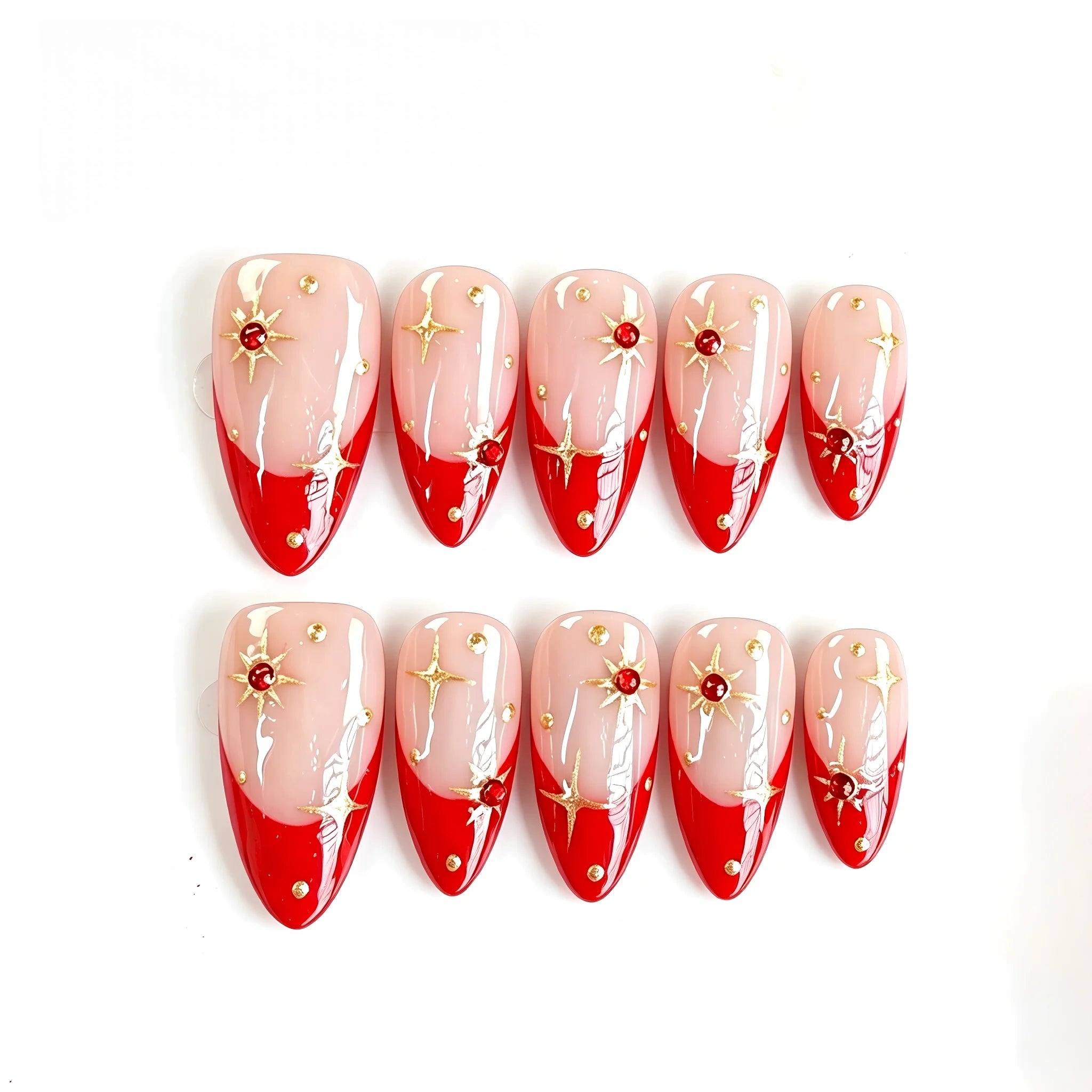 Kentrim French Tip Press On Nails - 10 Pieces (Single Size)