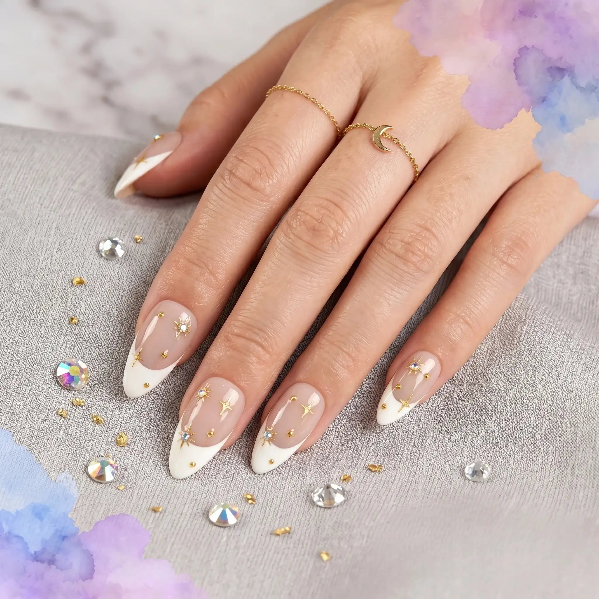 Kentrim French Tip Press On Nails - 10 Pieces (Single Size)