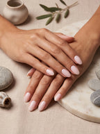 Press on Nails Kentrim Solid Nude Pink Minimal Medium Short Square Press On Nails - 24 Pieces 12 Sizes