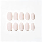 Press on Nails Kentrim Solid Nude Pink Minimal Medium Short Square Press On Nails - 24 Pieces 12 Sizes White / Almond