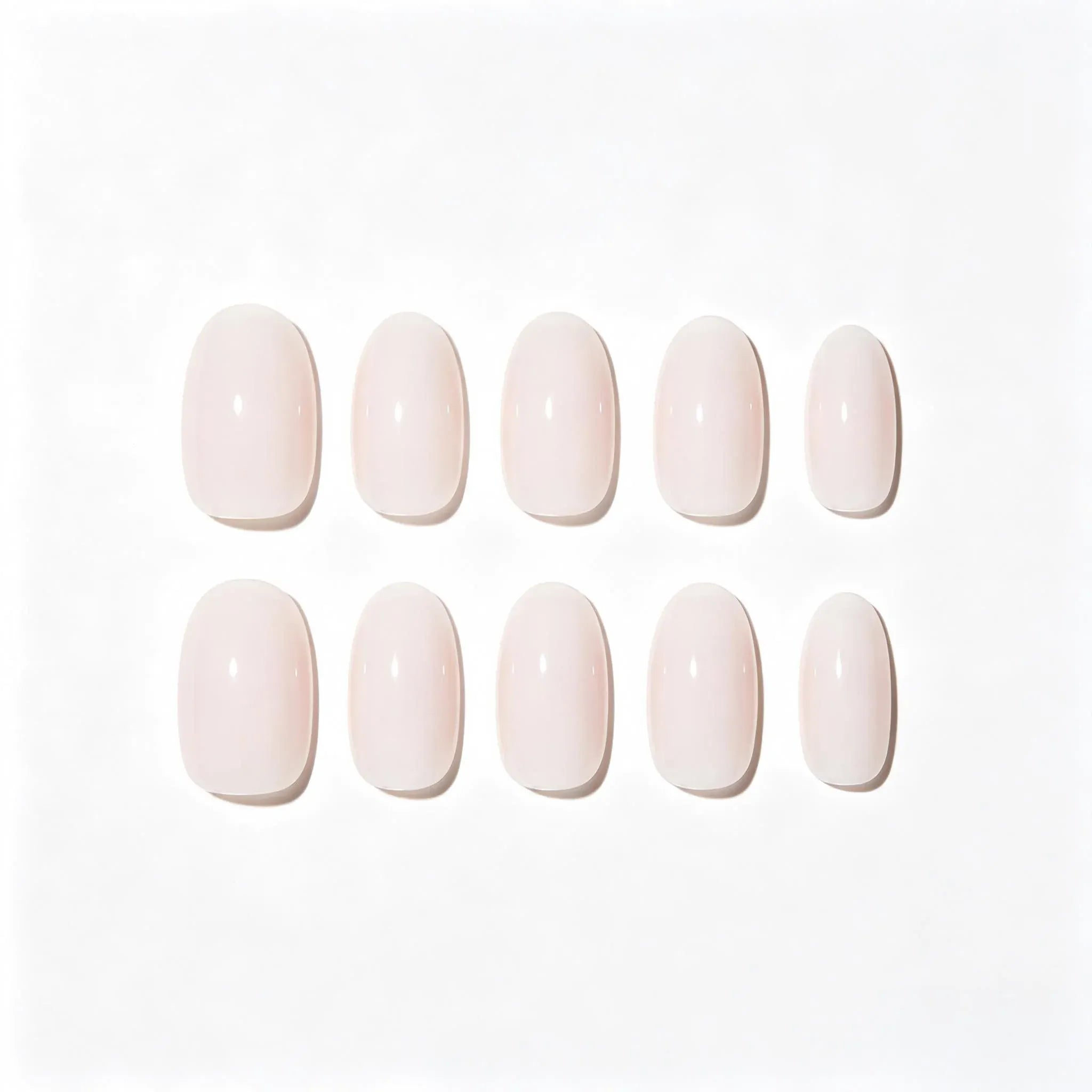 Press on Nails Kentrim Solid Nude Pink Minimal Medium Short Square Press On Nails - 24 Pieces 12 Sizes White / Almond