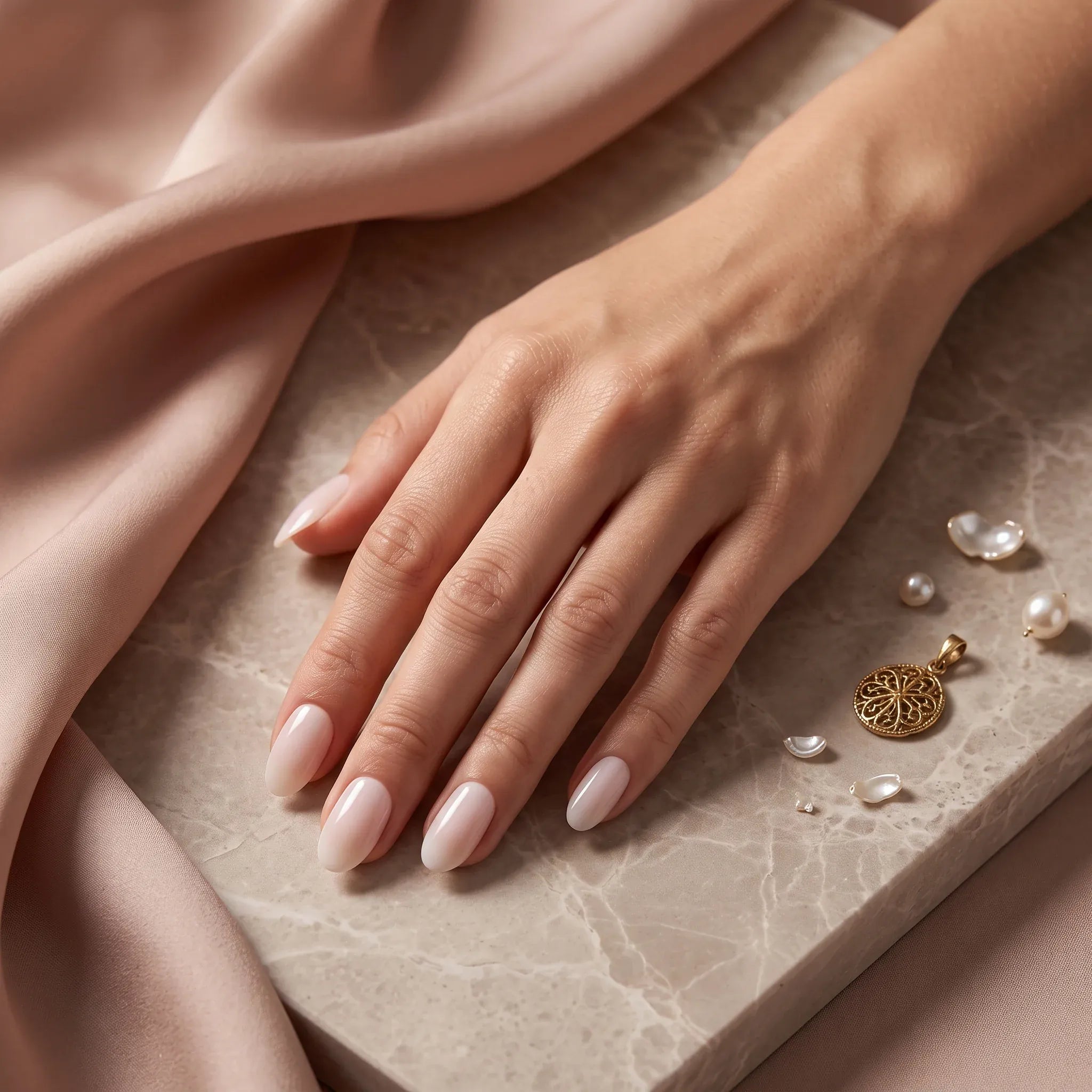 Press on Nails Kentrim Solid Nude Pink Minimal Medium Short Square Press On Nails - 24 Pieces 12 Sizes