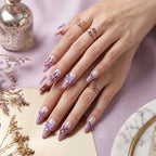 Kentrim Lavender 3D Flower & Bow Press On Nails- 10 Pieces (Single Size)