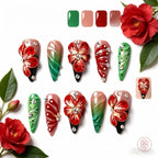 Kentrim Tropical Floral Press On Nails- 10 Pieces (Single Size)