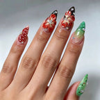 Kentrim Tropical Floral Press On Nails- 10 Pieces (Single Size)