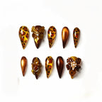 Kentrim Leopard Print Stiletto Press On Nails- 10 Pieces (Single Size)