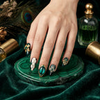 Kentrim Floral Gem Long Almond Press On Nails - 10 Pieces (Single Size)