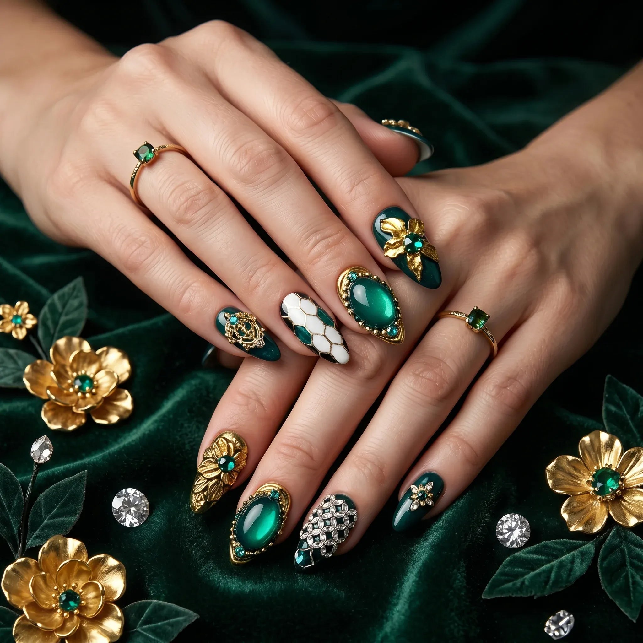 Luxury Press On Nails – Artisan Crafted Collection 10 Pieces (Single Size) Secondary image