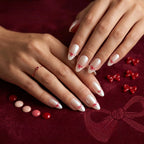 Kentrim Red Bow Short Almond Press On Nails - 10 Pieces (Single Size)