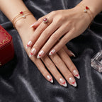 Kentrim Red Bow Short Almond Press On Nails - 10 Pieces (Single Size)
