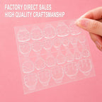 Nail Adhesive Tabs | Jelly Sticky Pads for Reusable Press On Nails, 24 Pcs, 15 Sizes