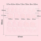 Nail Adhesive Tabs | Jelly Sticky Pads for Reusable Press On Nails, 24 Pcs, 15 Sizes