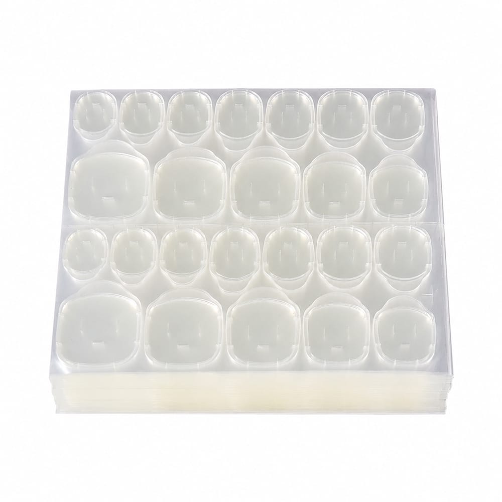Nail Adhesive Tabs | Jelly Sticky Pads for Reusable Press On Nails, 24 Pcs, 15 Sizes