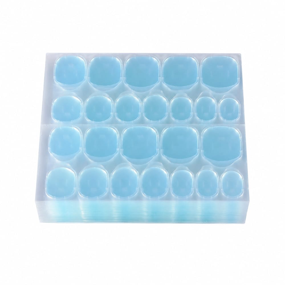 Nail Adhesive Tabs | Jelly Sticky Pads for Reusable Press On Nails, 24 Pcs, 15 Sizes