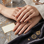 Kentrim Neutral Starlight Black French Tip Short Almond Press On Nails- 10 Pieces (Single Size)