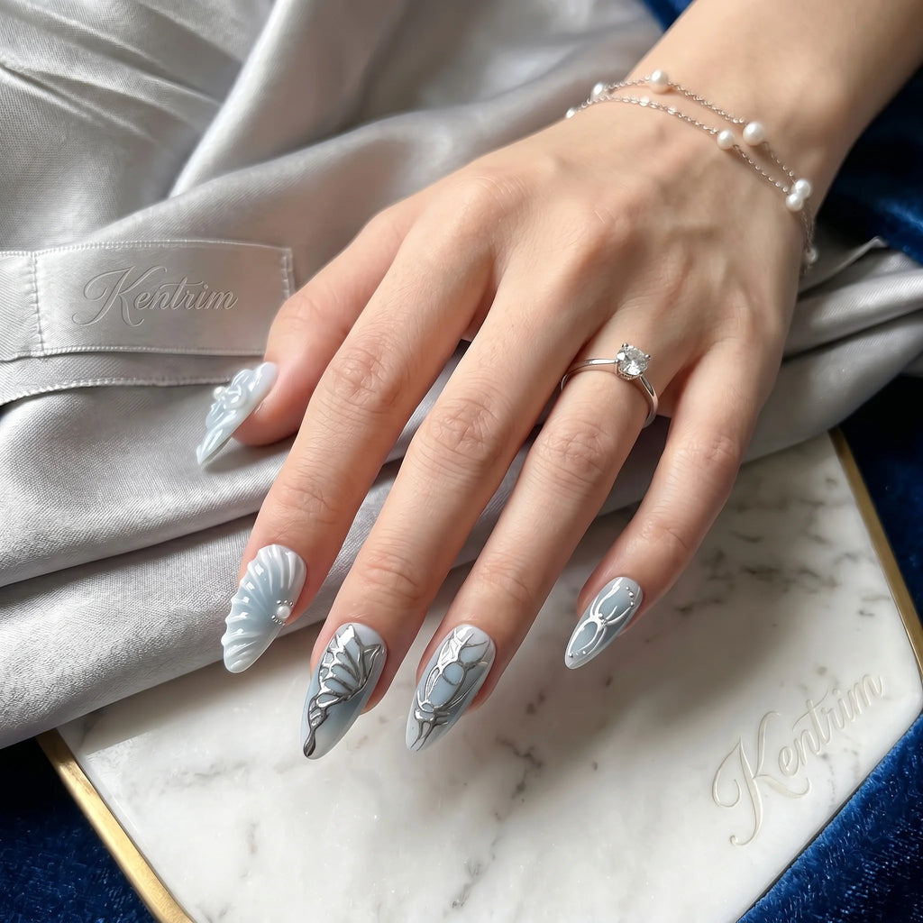 Kentrim Oceanic Shell Press On Nails - 10 Pieces (Single Size)