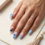 Kentrim Pastel Floral Elegance Medium Almond Press On Nails- 10 Pieces (Single Size)