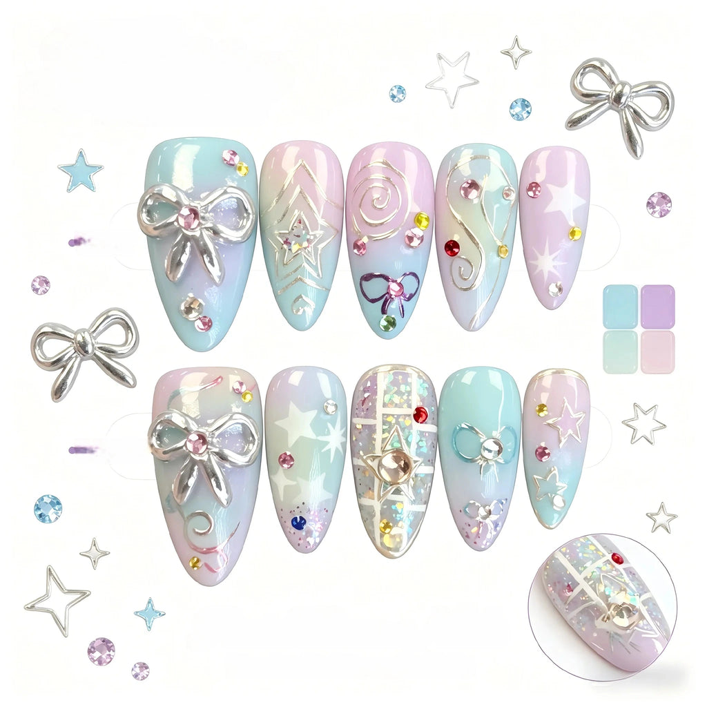 Kentrim Pastel Ombre Press On Nails - 10 Pieces (Single Size)