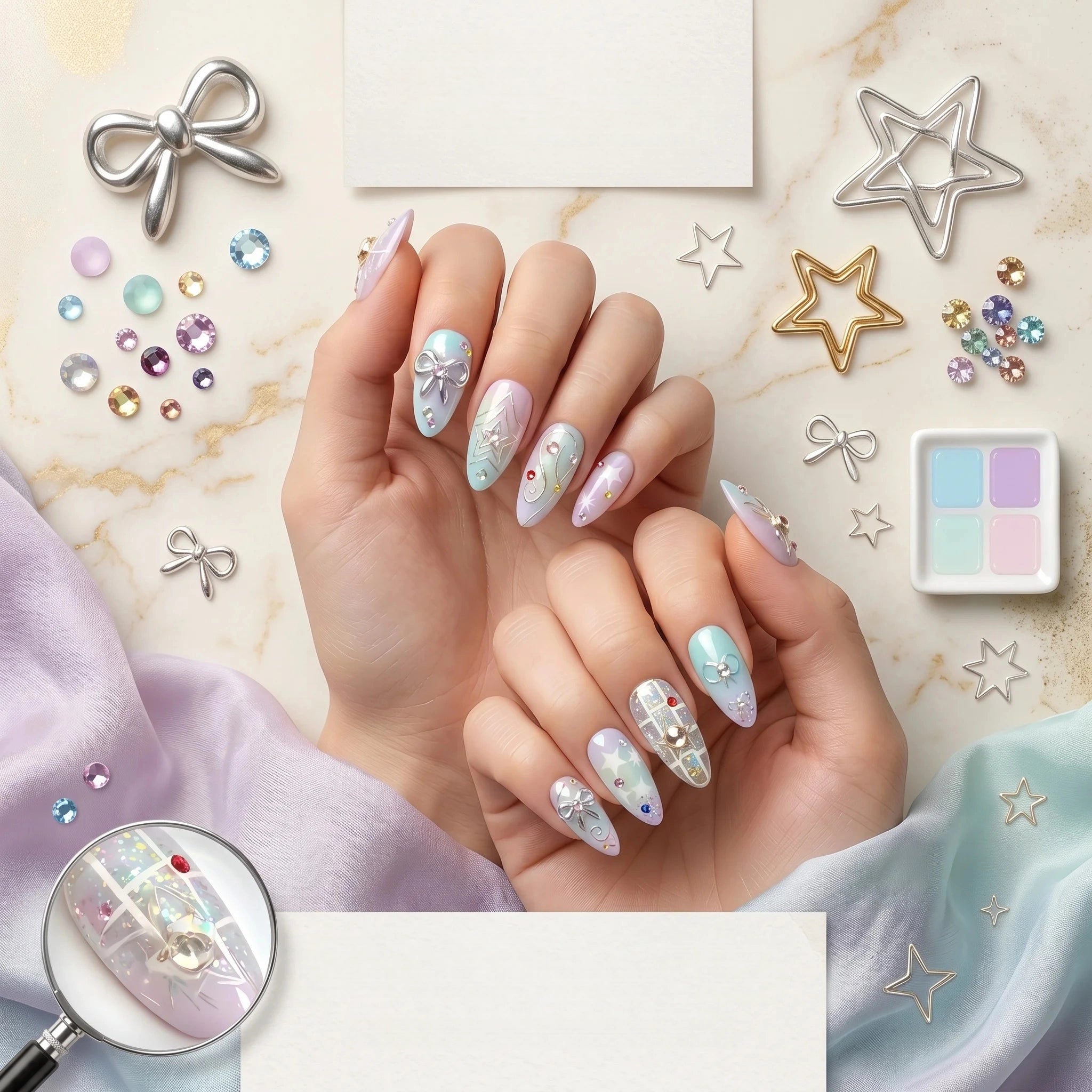 Kentrim Pastel Ombre Press On Nails - 10 Pieces (Single Size)