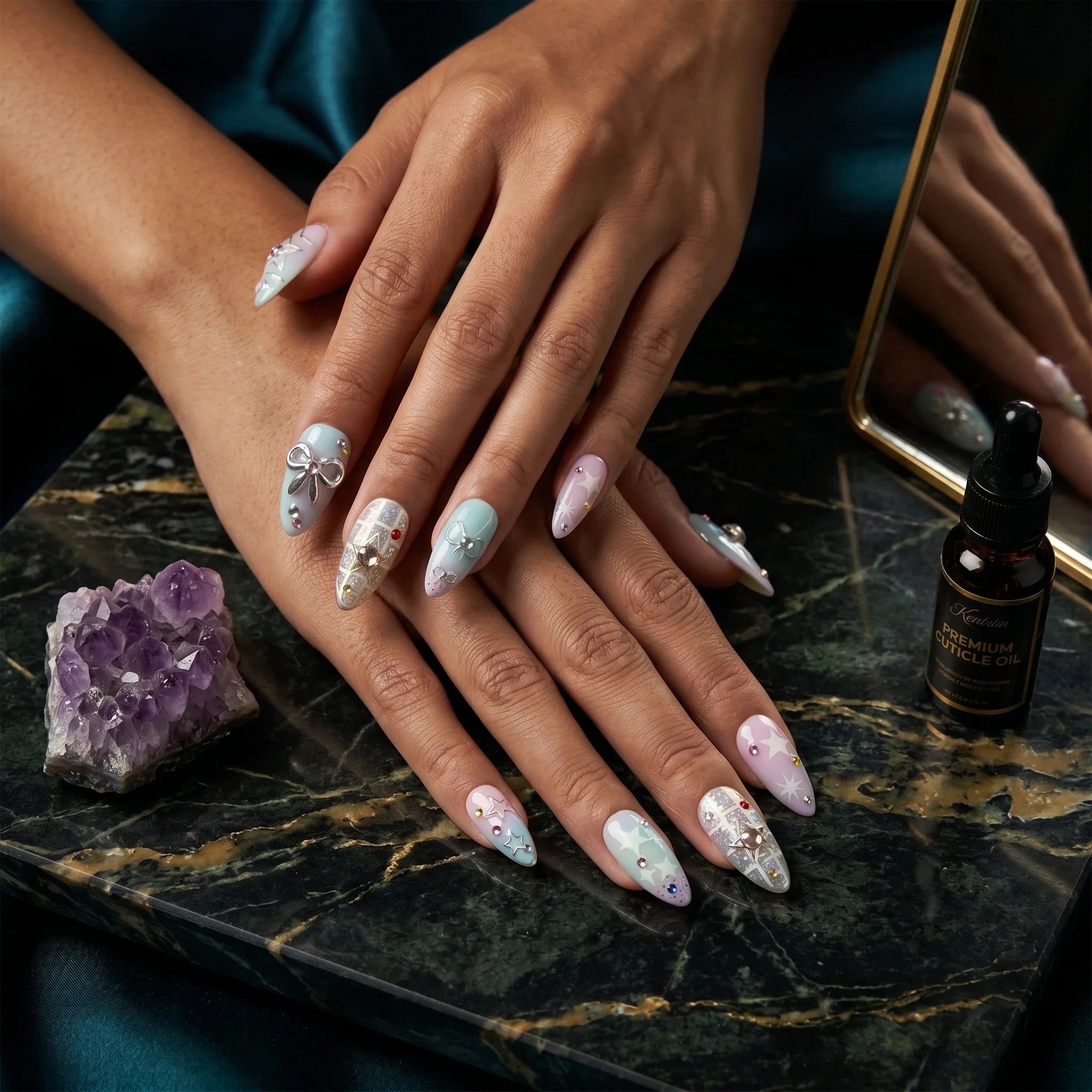 Kentrim Pastel Ombre Press On Nails - 10 Pieces (Single Size)