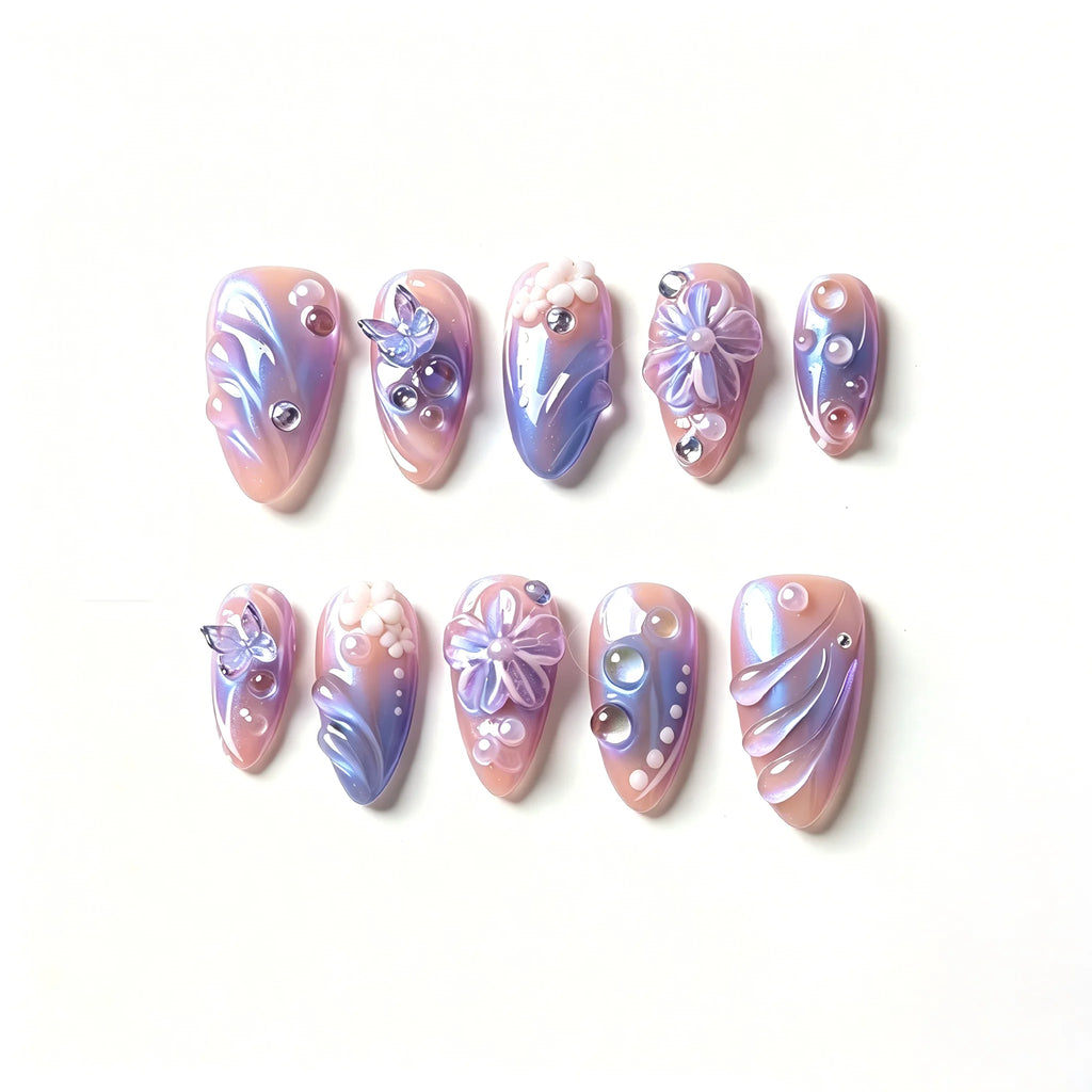 Kentrim Pastel Medium Almond Press On Nails - 10 Pieces (Single Size)