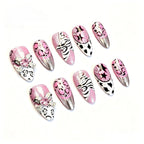 Kentrim Pink Zebra Leopard Print Press On Nails- 10 Pieces (Single Size)