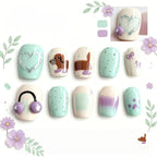Kentrim Pup & Pastel Press On Nails - 10 Pieces (Single Size)