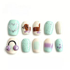 Kentrim Pup & Pastel Press On Nails - 10 Pieces (Single Size)