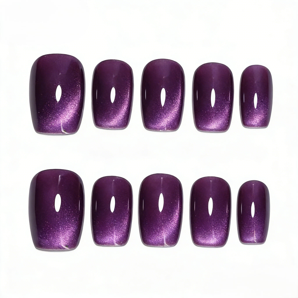 Kentrim Cat Eye Shimmer Gradient Press On Nails - 24 Pieces, 12 Sizes