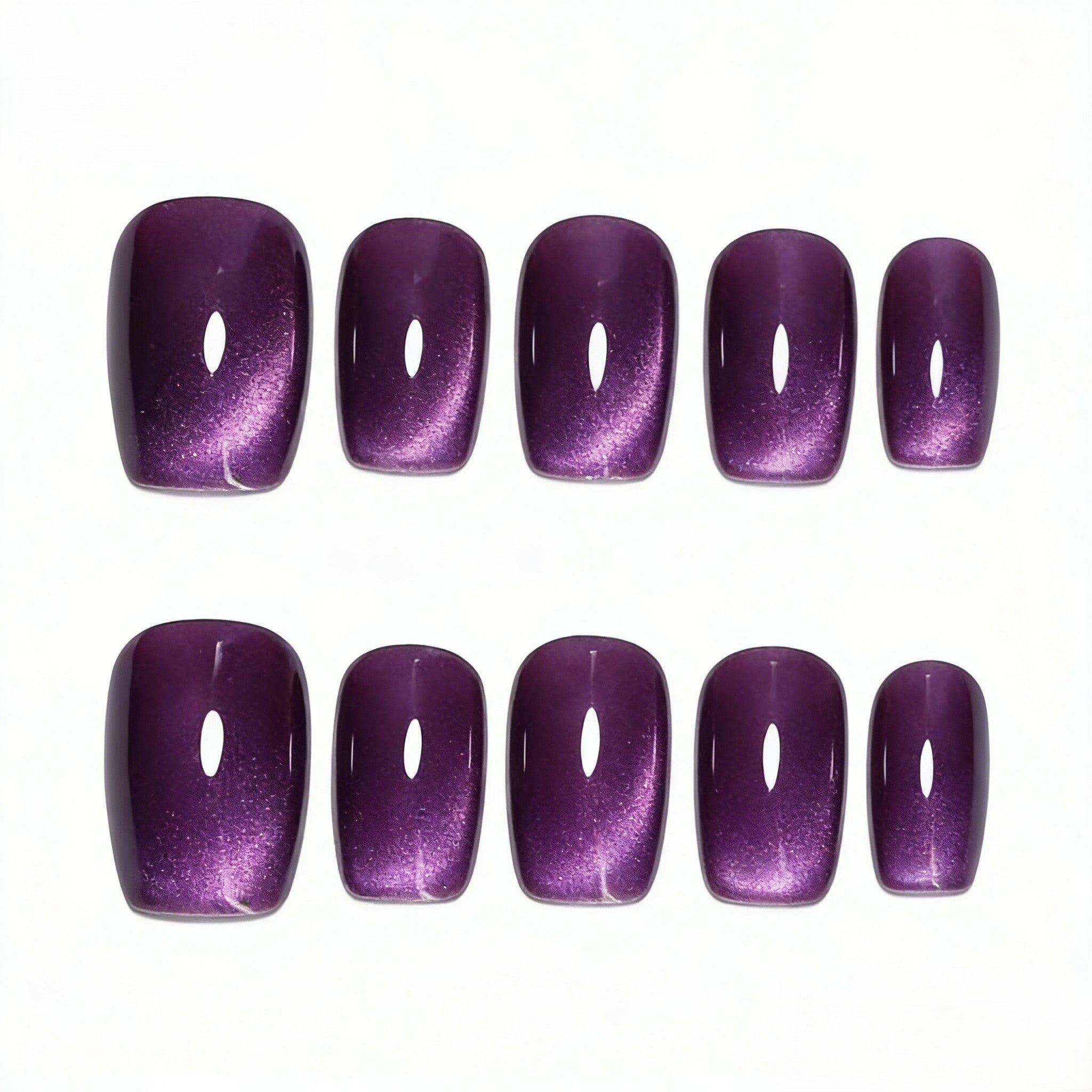 Kentrim Cat Eye Shimmer Gradient Press On Nails - 24 Pieces, 12 Sizes