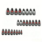 Kentrim Jelly Glue Black Kentrim Red Gem Spider Almond Halloween Press On Nails - 24 Pieces (12 Sizes)