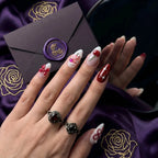 Kentrim 3D Red Cherry Bow Press On Nails- 10 Pieces (Single Size)