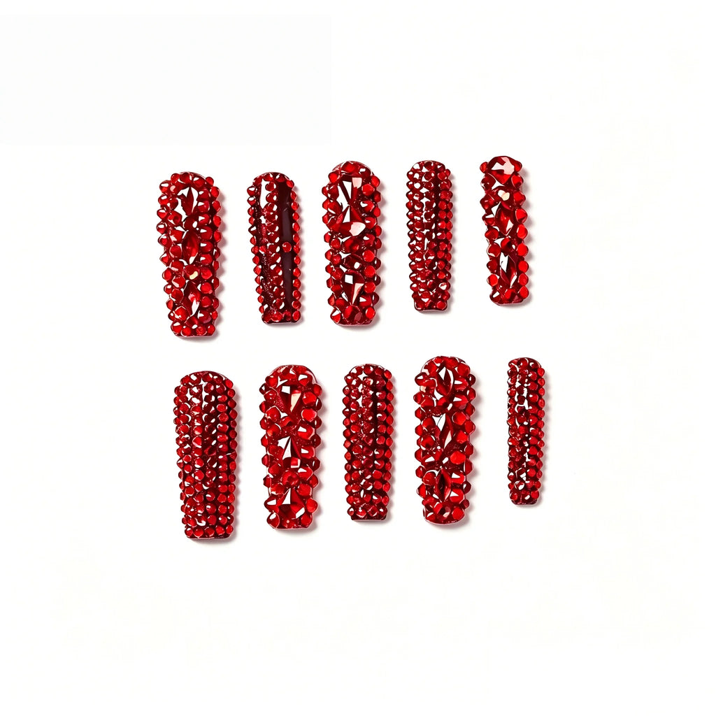 Kentrim Crystal Long Square Press On Nails - 10 Pieces (Single Size)