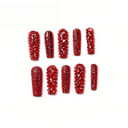 Kentrim Crystal Long Square Press On Nails - 10 Pieces (Single Size)