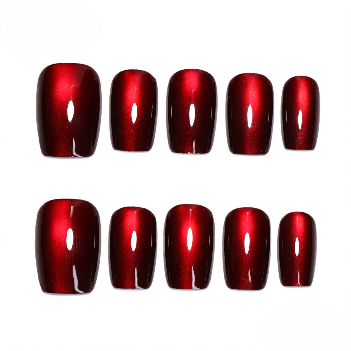 Kentrim Cat Eye Shimmer Gradient Press On Nails - 24 Pieces, 12 Sizes