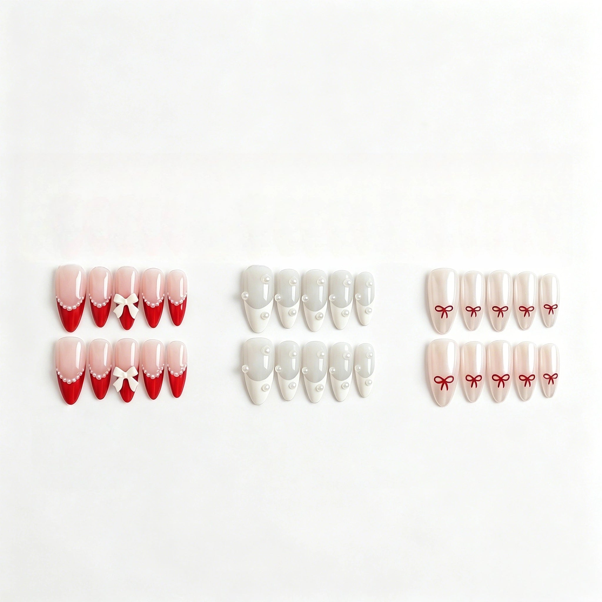 Kentrim French Tip 3-Set Press On Nails - 30 Pieces Total (3 x 10 Pieces) Main image