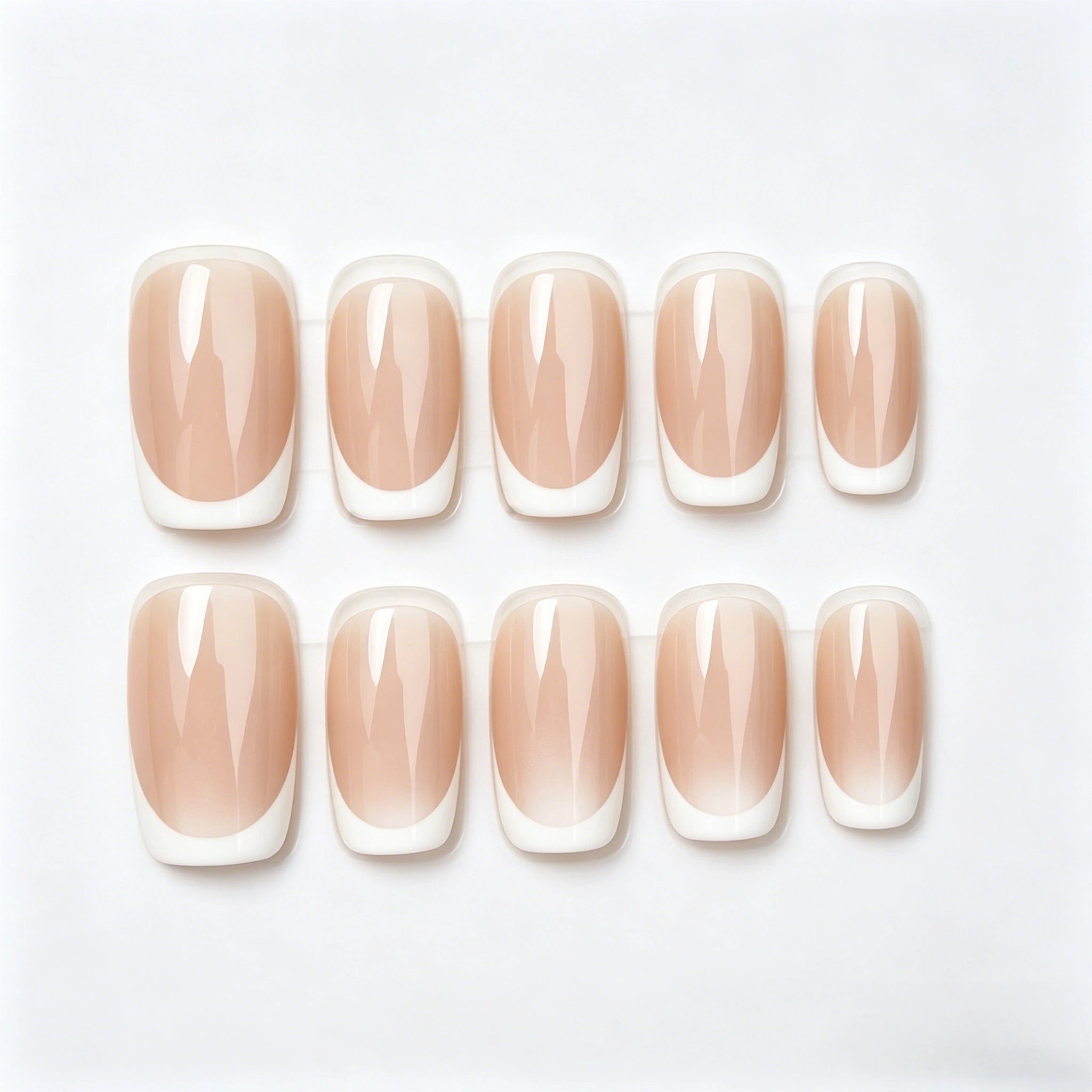 Kentrim Neutral French Press On Nails- 30 Pieces, 15 Sizes