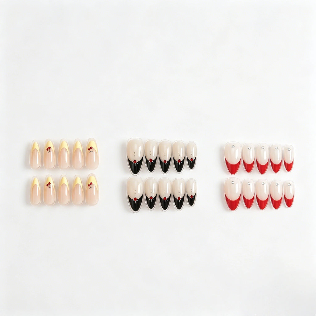 Kentrim French Tip 3-Set Press On Nails - 30 Pieces Total