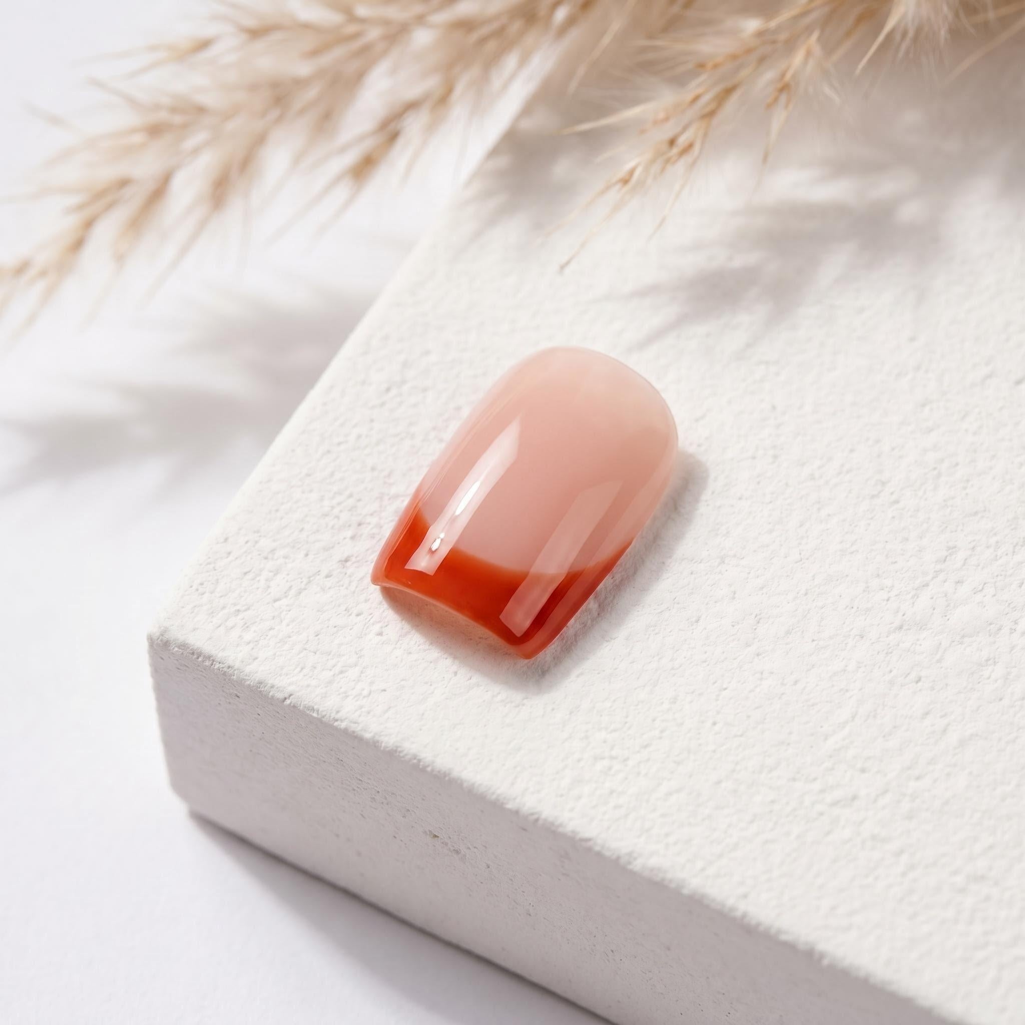 Kentrim Multicolor French Tip Short Square Press On Nails - 24 Pieces, 12 Sizes