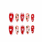 Kentrim Sweet Strawberry Delight Medium Almond Press On Nails- 10 Pieces (Single Size)
