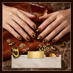 Kentrim Wild Elegance Tortoiseshell Press On Nails- 30 Pieces, 15 Sizes