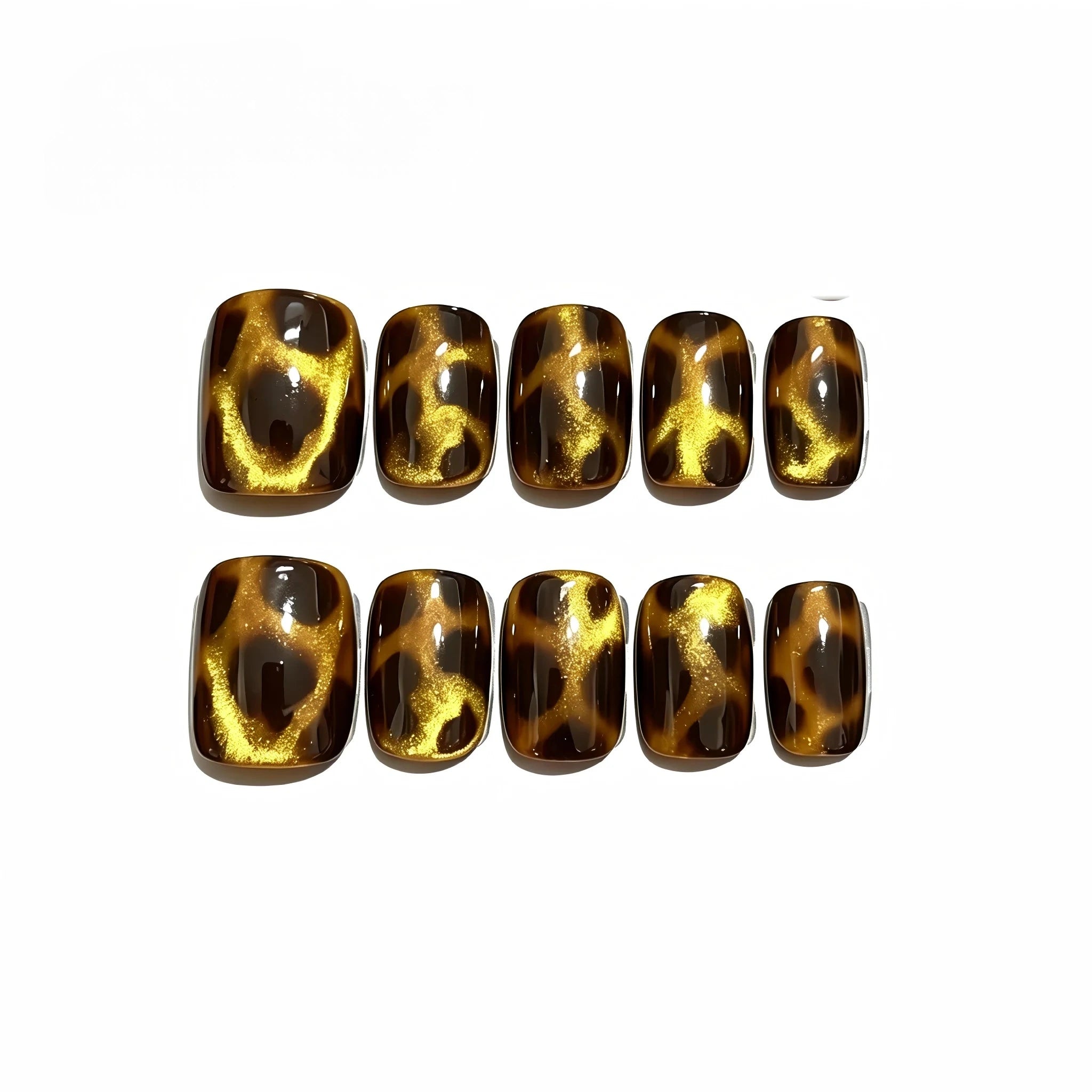 Kentrim Wild Elegance Tortoiseshell Press On Nails- 30 Pieces, 15 Sizes