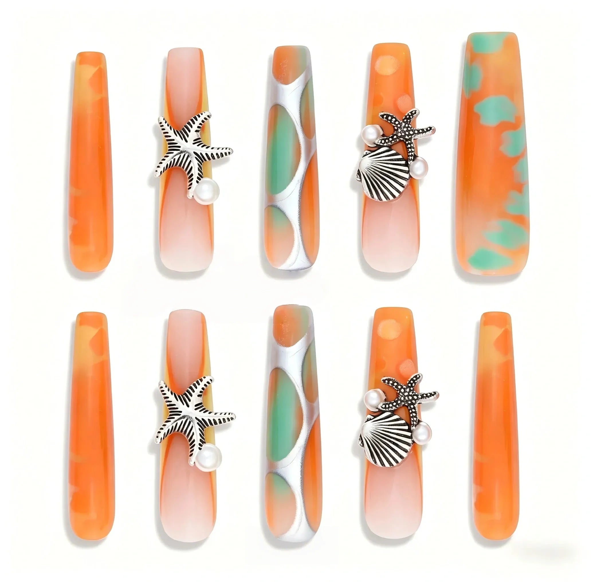 Kentrim Tropical Coastal Press On Nails- 30 Pieces, 15 Sizes Secondary image